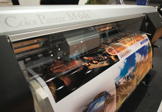 The Seiko ColorPainter M64S is one of the fastest solvent printers around. It uses a mild solvent that requires some ventilation.