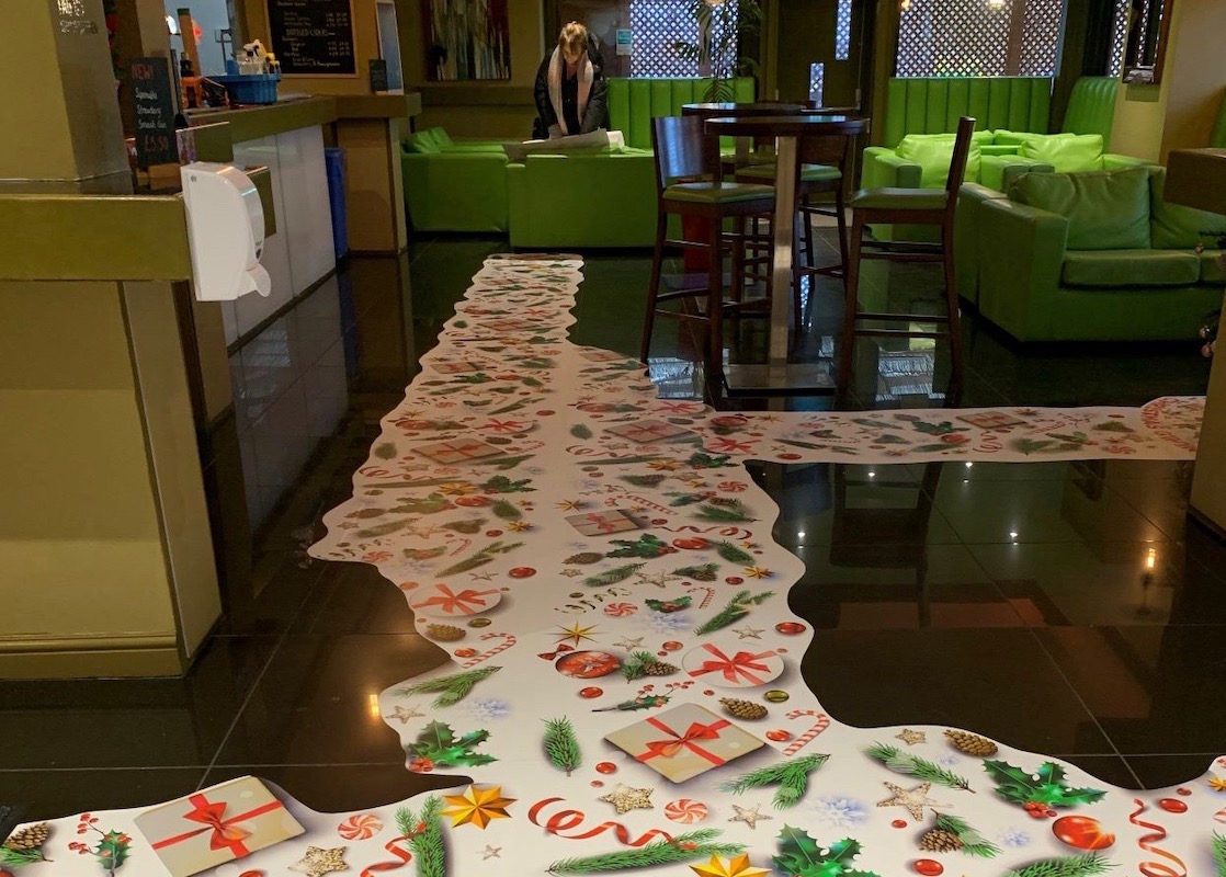 New custom PSP prints charity floor graphics